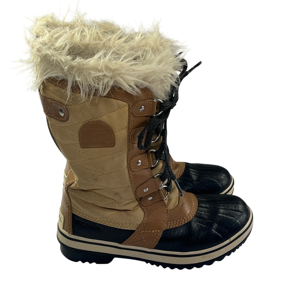 Sorel Tofino ll Boots Girls Youth 4 Brown‎ Faux Fur Waterproof Winter Insulated